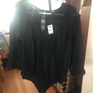 Express Black Lace Bodysuit